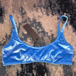 Blue velvet bathing suit top only